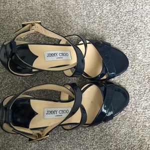 Jimmy Choo (authentic) navy patent leather heels
